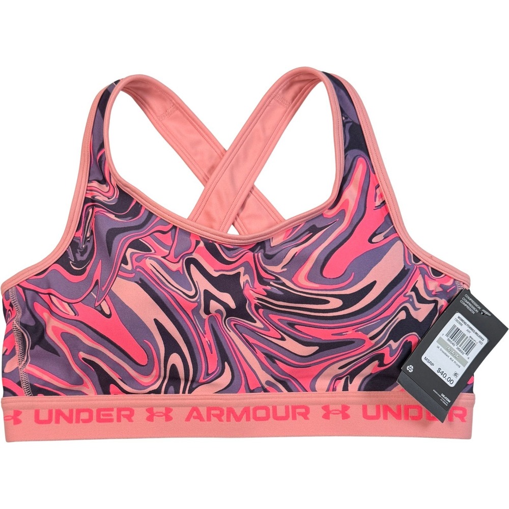 Under Armour Crossback Mid Workout Sports Bra - NWT Womens 1X Multi - #47194-F10